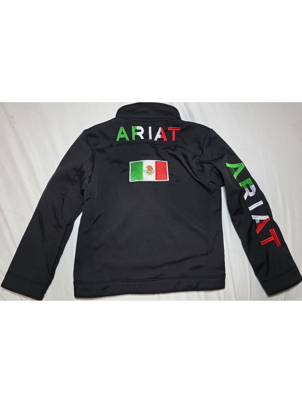 Ariat Black Kids Jacket with Green White Red Mexico Flag Embroidery